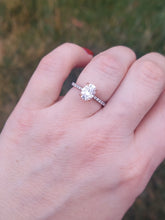 Load image into Gallery viewer, 1.25 Carat Oval Moissanite Diamond Engagement Ring - 14K White &amp; Rose Gold