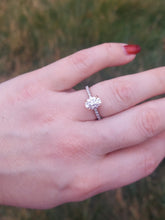 Load image into Gallery viewer, 1.25 Carat Oval Moissanite Diamond Engagement Ring - 14K White &amp; Rose Gold