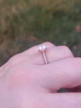 Load image into Gallery viewer, 1.25 Carat Oval Moissanite Diamond Engagement Ring - 14K White &amp; Rose Gold