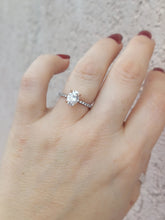 Load image into Gallery viewer, 1.25 Carat Oval Moissanite Diamond Engagement Ring - 14K White &amp; Rose Gold