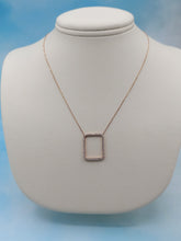 Load image into Gallery viewer, Diamond Open Rectangle Necklace - 14K Rose Gold