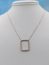 Load image into Gallery viewer, Diamond Open Rectangle Necklace - 14K Rose Gold