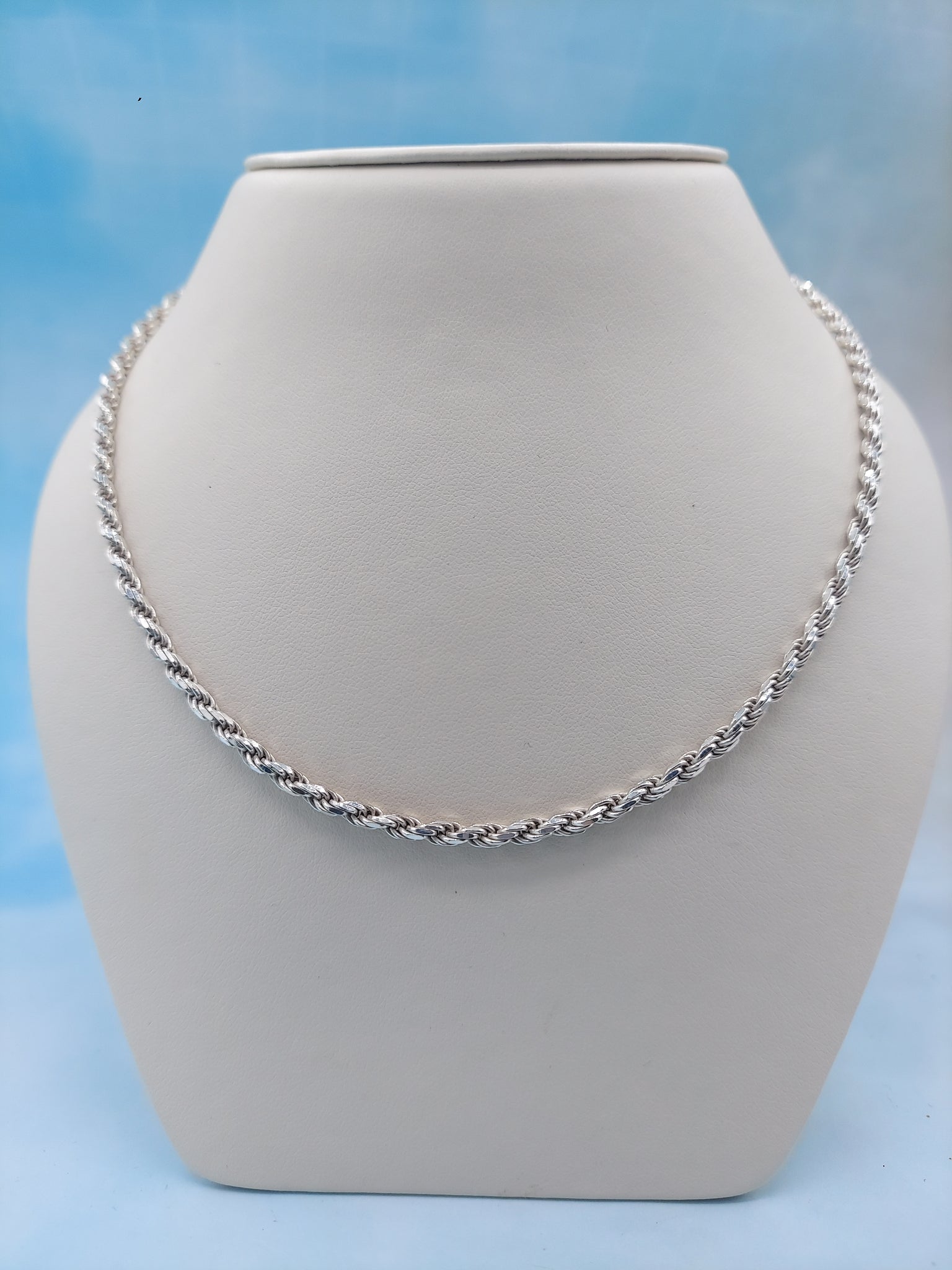 16 inch sterling silver rope deals chain