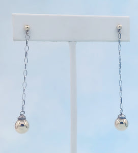 Cape Cod Ball Drop Earrings - 14K Gold & Sterling Silver