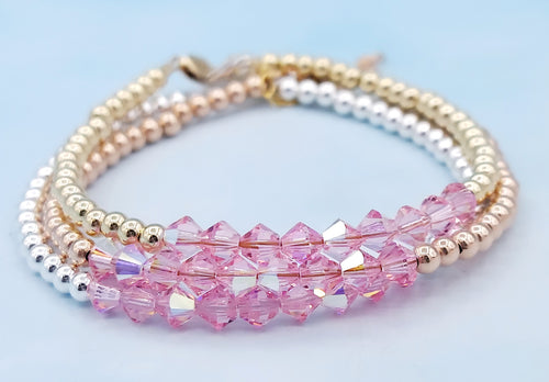 Pink Swarovski Crystal Bracelet Bracelet