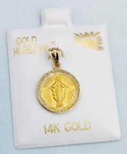 Miraculous Medal Pendant - 14K Yellow Gold