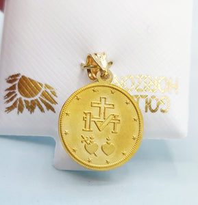 Miraculous Medal Pendant - 14K Yellow Gold