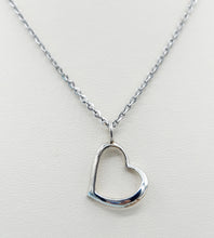 Load image into Gallery viewer, Tilted Open Heart Necklace - Sterling Silver