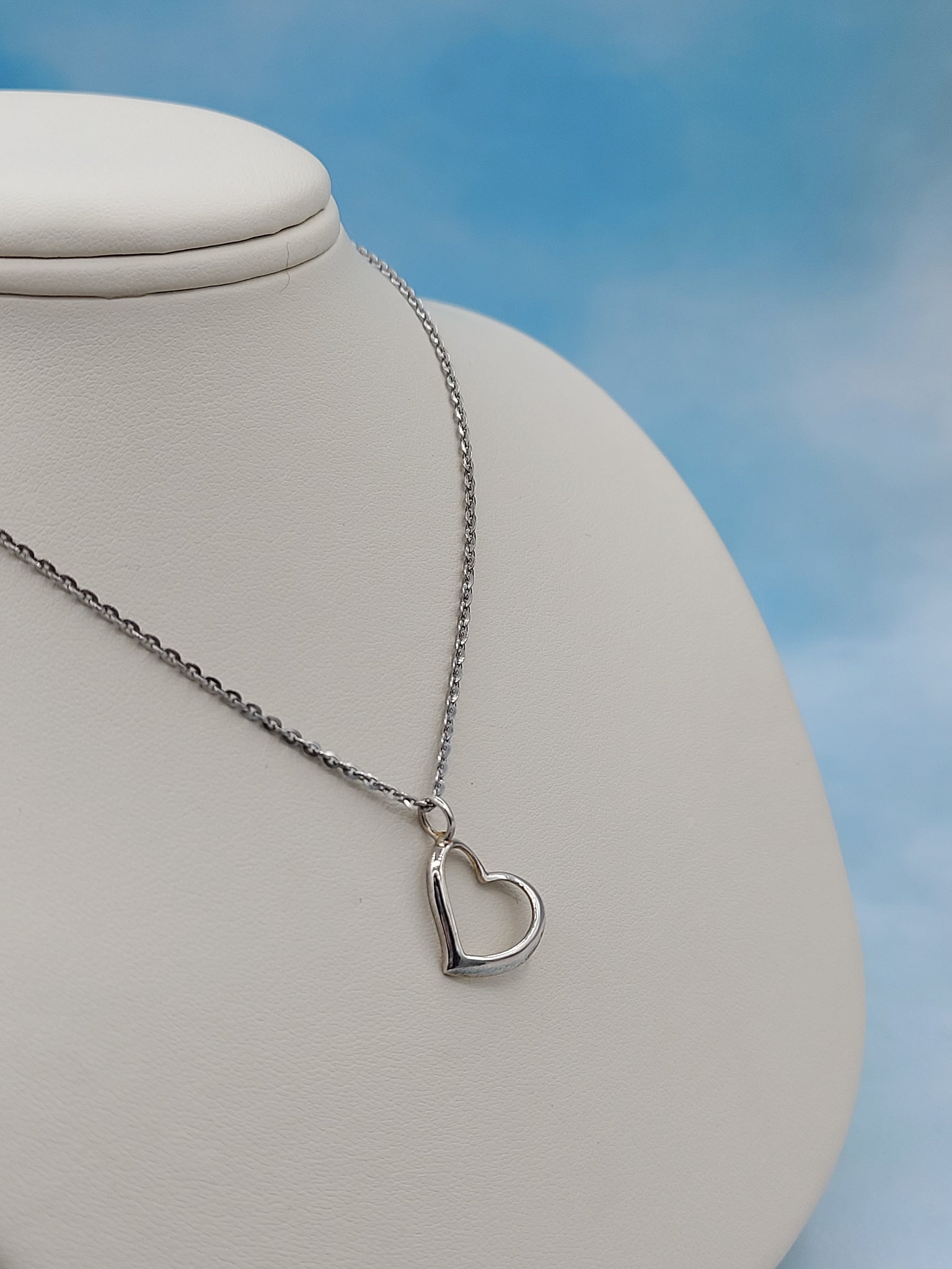 Jewelili Mom Heart Necklace Diamond Jewelry in Sterling Silver
