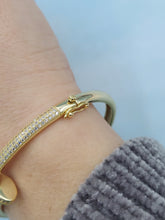 Load image into Gallery viewer, Pave CZ Nail Bangle - Designer Inspired - Gold Plated 925