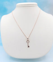 Load image into Gallery viewer, Key To My Heart Pendant &amp; 16 Inch Singapore Chain - 14K Rose Gold