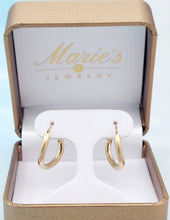 Load image into Gallery viewer, Curved Matte and Shiny Hoops - 14K