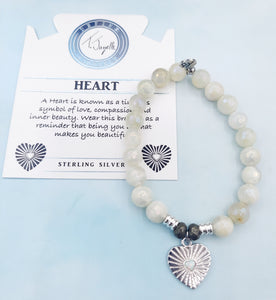 Heart Opal Charm Bracelet - TJazelle
