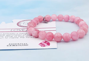 "Love" Pink Jade Stacker Bracelet - TJazelle