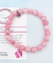 Load image into Gallery viewer, &quot;Love&quot; Pink Jade Stacker Bracelet - TJazelle