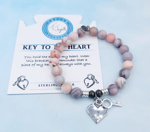 Key To My Heart Silver Charm Bracelet - TJazelle