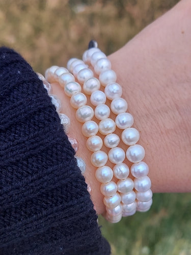 6mm Pearl Stacker Beaded Bracelet - TJazelle