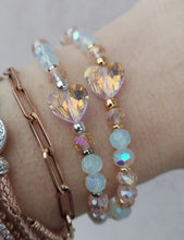 Load image into Gallery viewer, 8 Inch Heart Opal &amp; Pink Beaded Bracelet - Stash