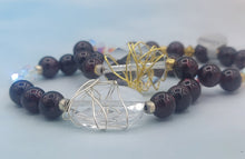 Load image into Gallery viewer, Garnet Wire Wrapped Beaded Bracelet