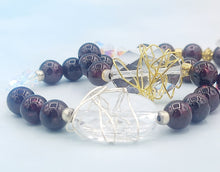 Load image into Gallery viewer, Garnet Wire Wrapped Beaded Bracelet