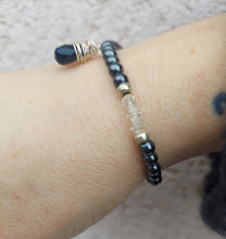 Load image into Gallery viewer, Hematite Wire Wrapped Drop Stone Beaded Bracelet