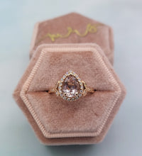 Load image into Gallery viewer, Pear Shaped Morganite and Diamond Ring - 14K Rose Gold