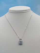 Load image into Gallery viewer, CZ Lock Necklace - Sterling Silver