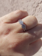 Load image into Gallery viewer, Petite X Ring with CZ's - Sterling Silver