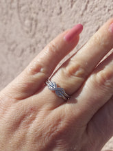 Load image into Gallery viewer, Petite X Ring with CZ's - Sterling Silver