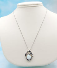Load image into Gallery viewer, White Opal Heart Mother &amp; Child Pendant &amp; Chain - Sterling Silver