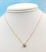 Load image into Gallery viewer, .25 Carat Diamond with Halo Necklace - 14K Yellow Gold
