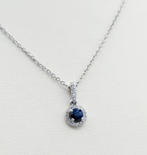 Load image into Gallery viewer, Something Blue Sapphire &amp; Diamond Necklace - 14K White Gold