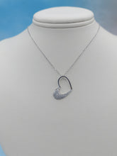 Load image into Gallery viewer, Tilted Open Diamond Heart Pendant &amp; Chain - 14K White Gold