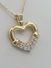 Load image into Gallery viewer, .58 Carat Diamond Heart Necklace  - 14K Yellow Gold