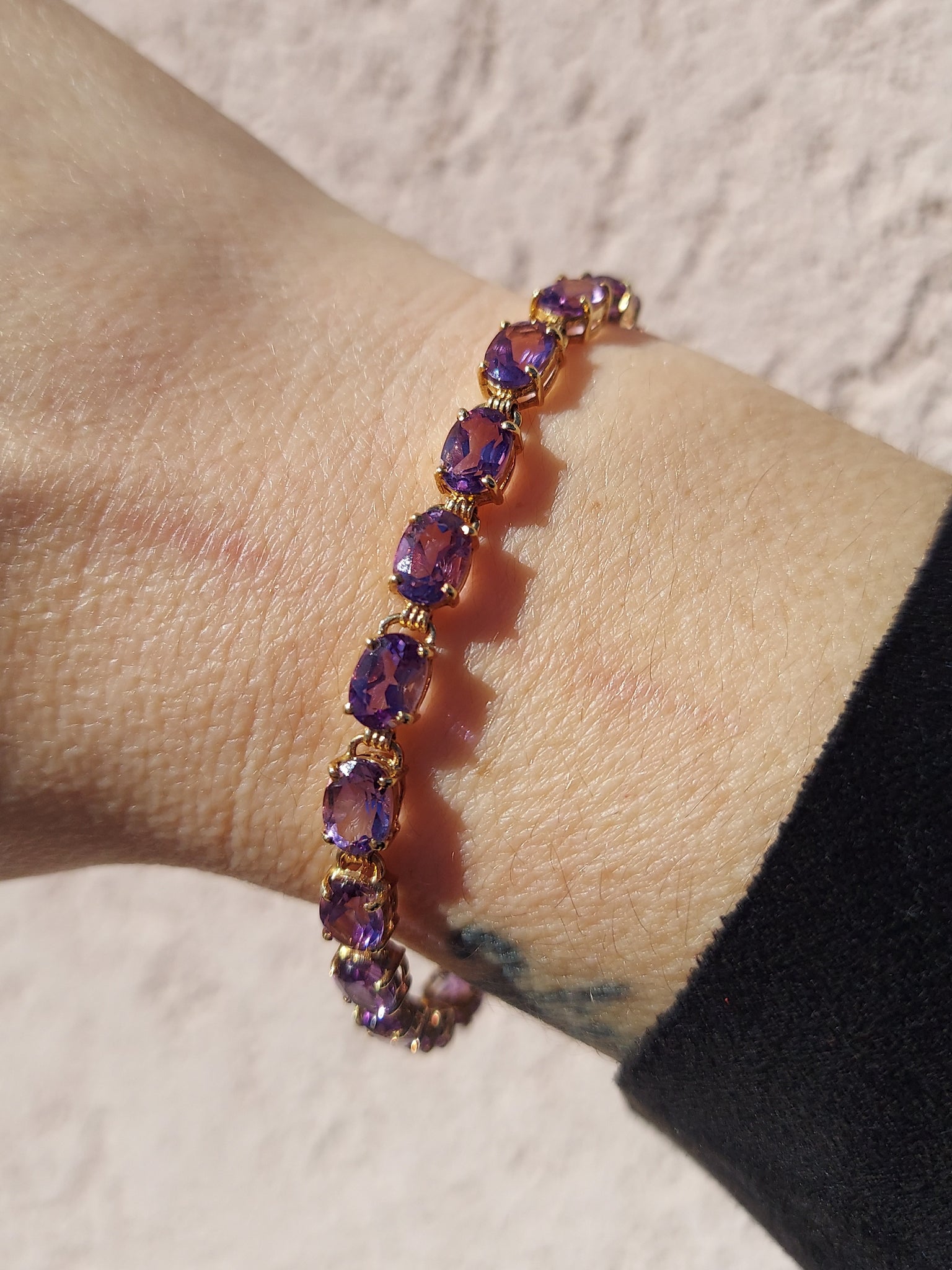 Amethyst Bead 14kt Yellow Gold Bracelet