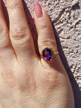Load image into Gallery viewer, Oval Brazilian Amethyst Ring - 18K Gold