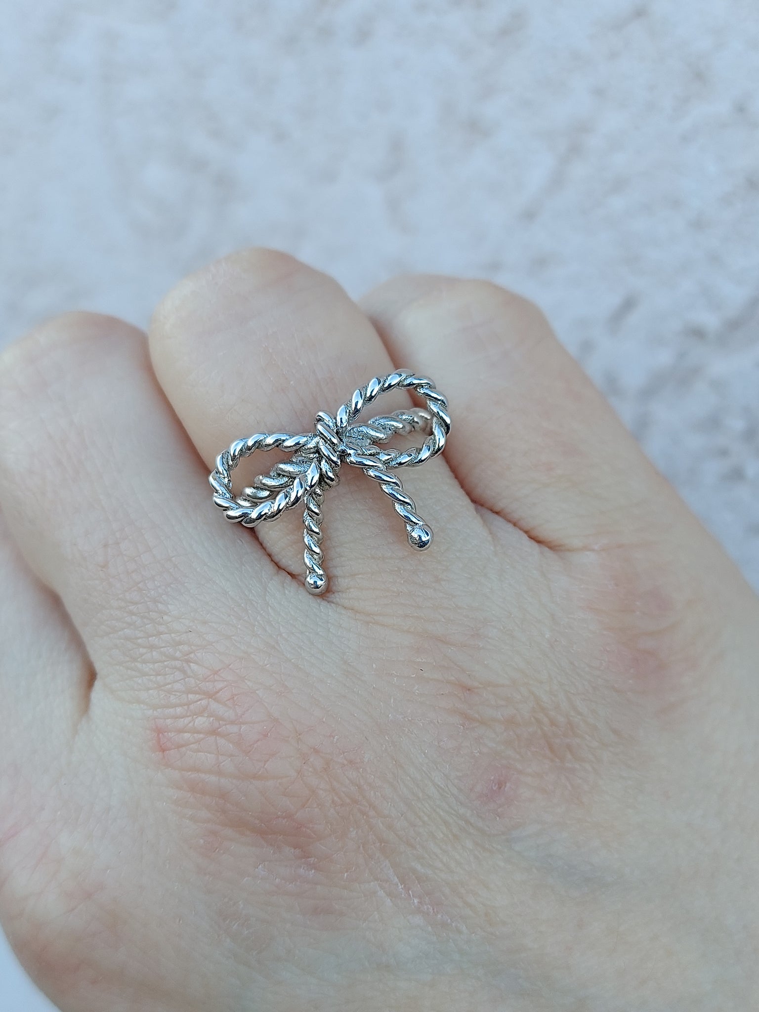 Tiffany Bow Ribbon Ring - Elegant Charm Jewelry