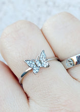 Load image into Gallery viewer, CZ Butterfly Ring - Sterling Silver