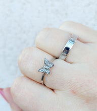 Load image into Gallery viewer, CZ Butterfly Ring - Sterling Silver