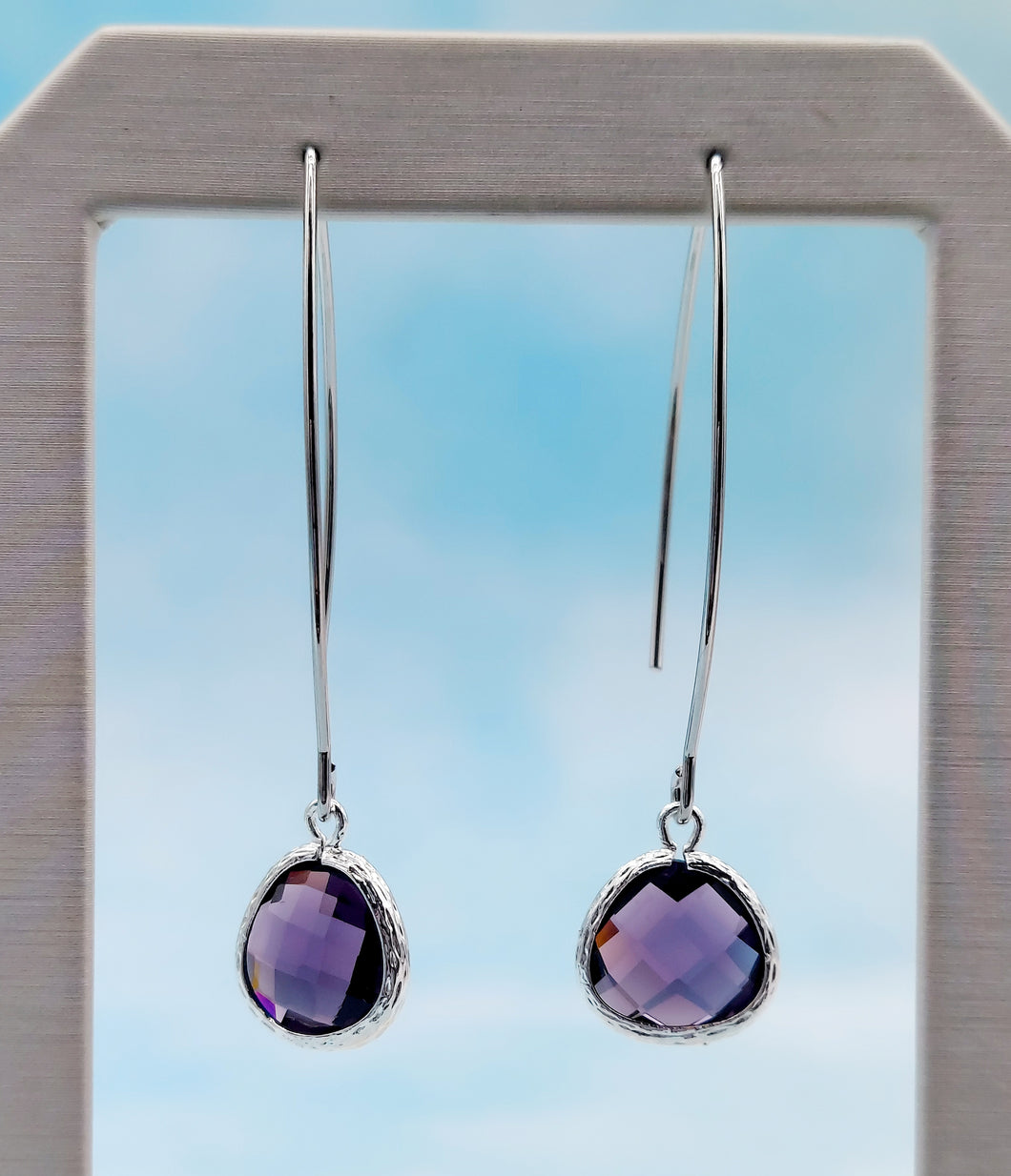 Plum  - Gemstone Threader Earring