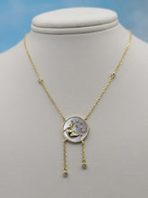 Load image into Gallery viewer, Mother of Pearl Moon &amp; Stars Necklace - Gold Plated Sterling Silver
