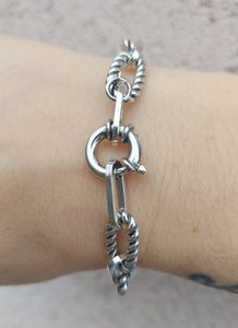 Silver Italian Cable Paperclip Bracelet