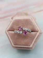 Load image into Gallery viewer, Pink Spinel &amp; Diamond Bypass Ring - 14K White Gold