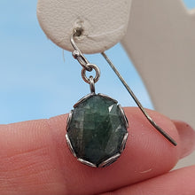 Load image into Gallery viewer, Seraphinite Green Dangle Earrings - Sterling Silver