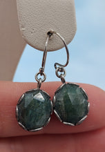 Load image into Gallery viewer, Seraphinite Green Dangle Earrings - Sterling Silver