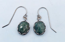 Load image into Gallery viewer, Seraphinite Green Dangle Earrings - Sterling Silver
