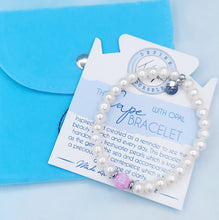 Load image into Gallery viewer, White Pearl with Pink Opal Bracelet - TJazelle Cape Bracelet Reverse