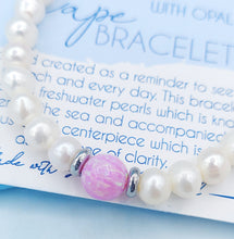 Load image into Gallery viewer, White Pearl with Pink Opal Bracelet - TJazelle Cape Bracelet Reverse