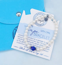 Load image into Gallery viewer, White Pearl with Indigo Opal Bracelet - TJazelle Cape Bracelet