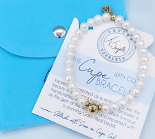 Load image into Gallery viewer, White Pearl with Gold Filled Ball - The Cape Bracelet Reverse